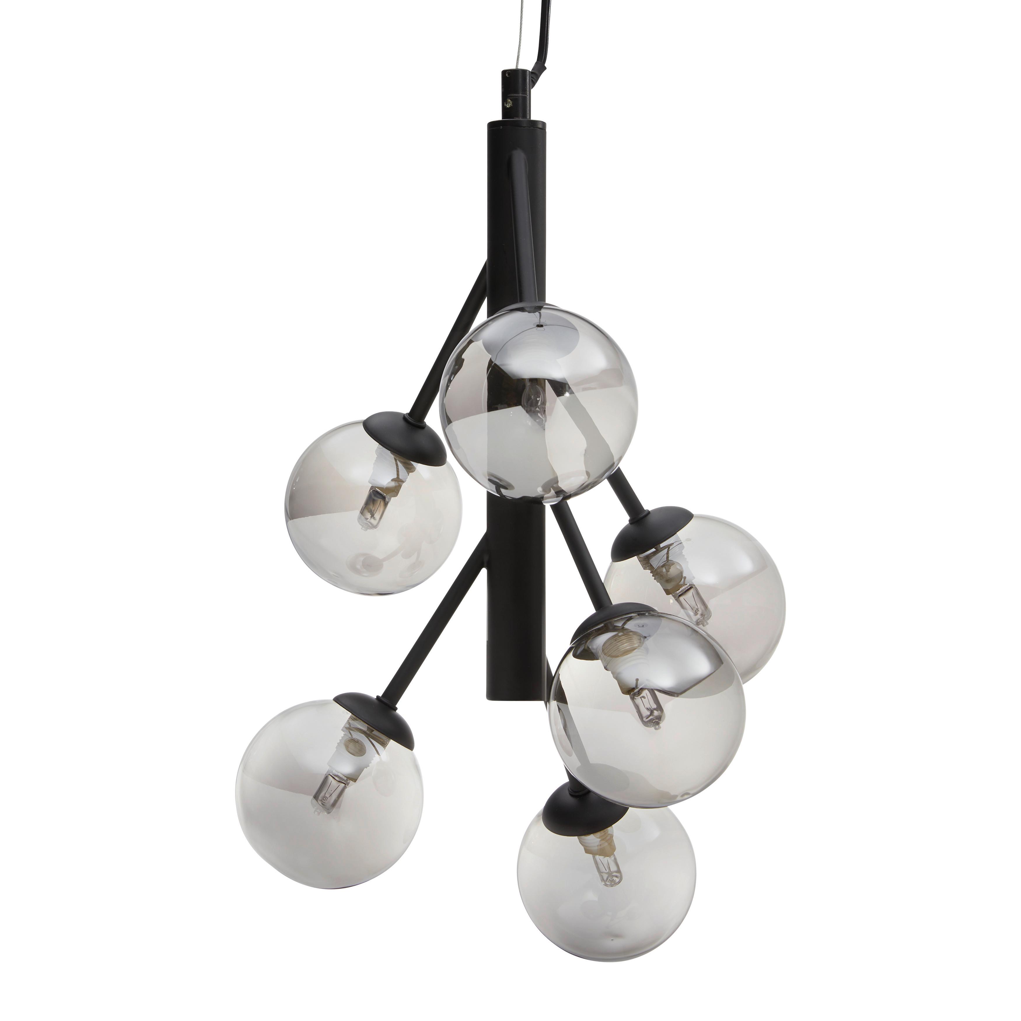 Závěsné svítidlo Spike max. 6 Watt - šedá, Moderní, kov/sklo (31,5/31,5/140cm) - Bessagi Home