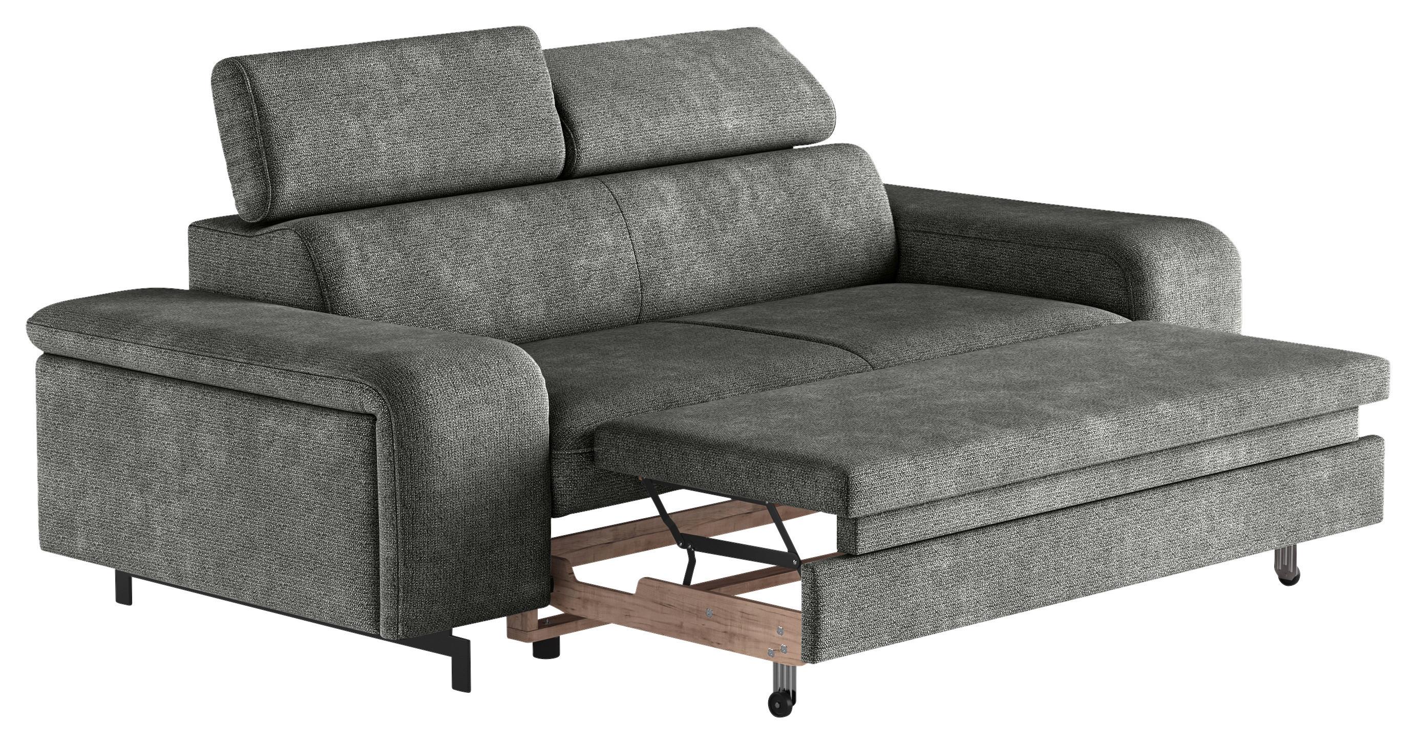 3-Sitzer-Sofa Emma Mit Liegefunktion Grau B: 217 cm - Schwarz/Grau, Textil (217/81/100cm) - MID.YOU