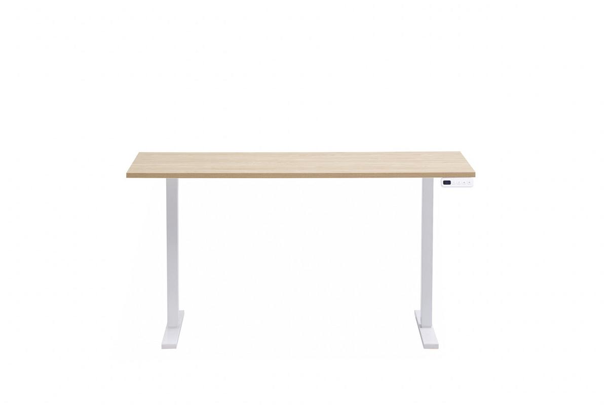 Schreibtisch Arezzo Eichefarben B: 138cm - Eichefarben/Weiß, MODERN, Holzwerkstoff/Metall (138/60/72,7-117,2cm) - MID.YOU