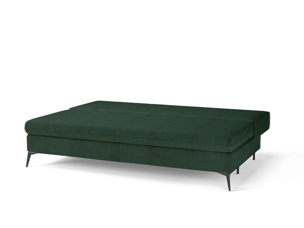 Schlafsofa Roksolana Dunkelgrün B: 200cm - Dunkelgrün/Schwarz, Design, Textil (200/75/100cm) - MID.YOU