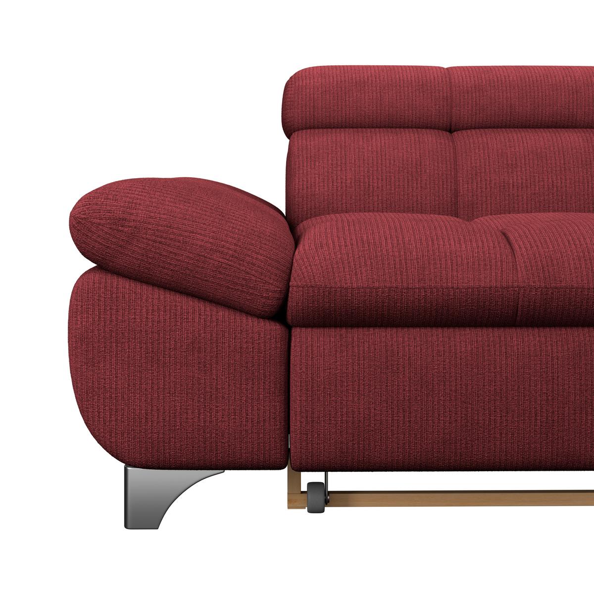 Ecksofa Mit Schlaffunktion Gemini Bordeaux 312x234 Cm - Chromfarben/Bordeaux, KONVENTIONELL, Textil (312/234cm)