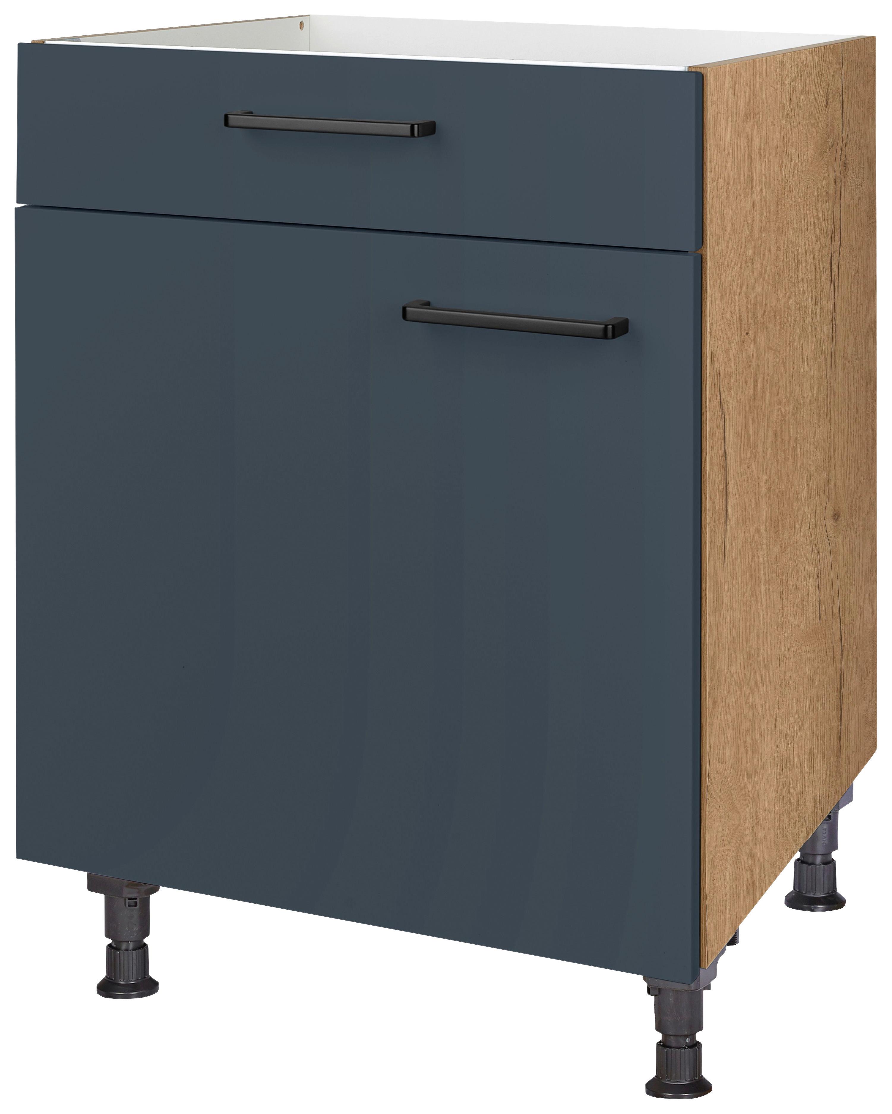 Kochfeldumbauschrank Easytouch - Blau/Eichefarben, MODERN, Holzwerkstoff (60/87/56cm) - Nobilia