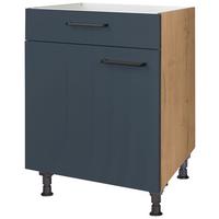 Kochfeldumbauschrank Easytouch - Blau/Eichefarben, MODERN, Holzwerkstoff (60/87/56cm) - Nobilia