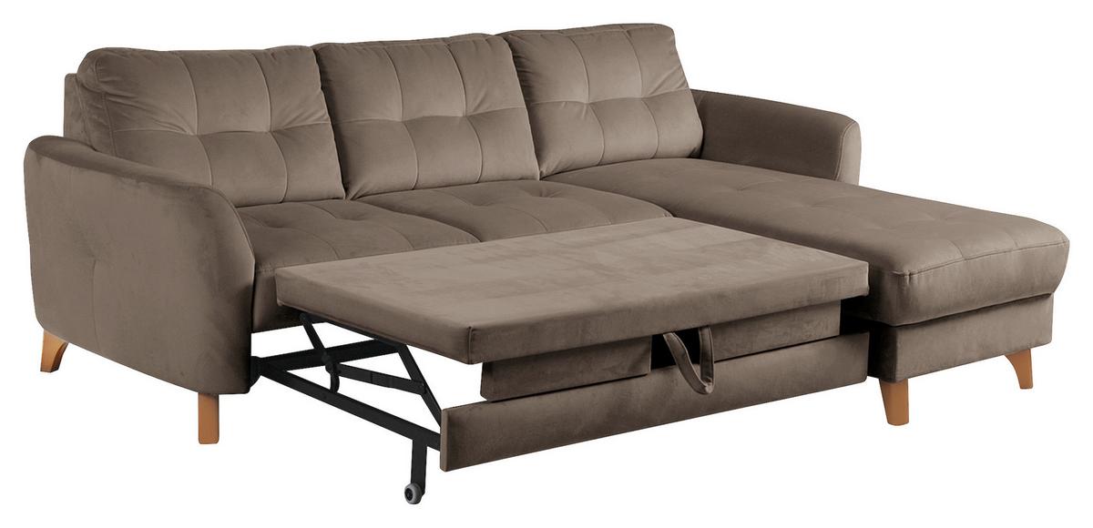 Ecksofa Nordic, Beige S: 238x168 cm - Beige/Buchefarben, Design, Textil (238/168cm) - Livetastic