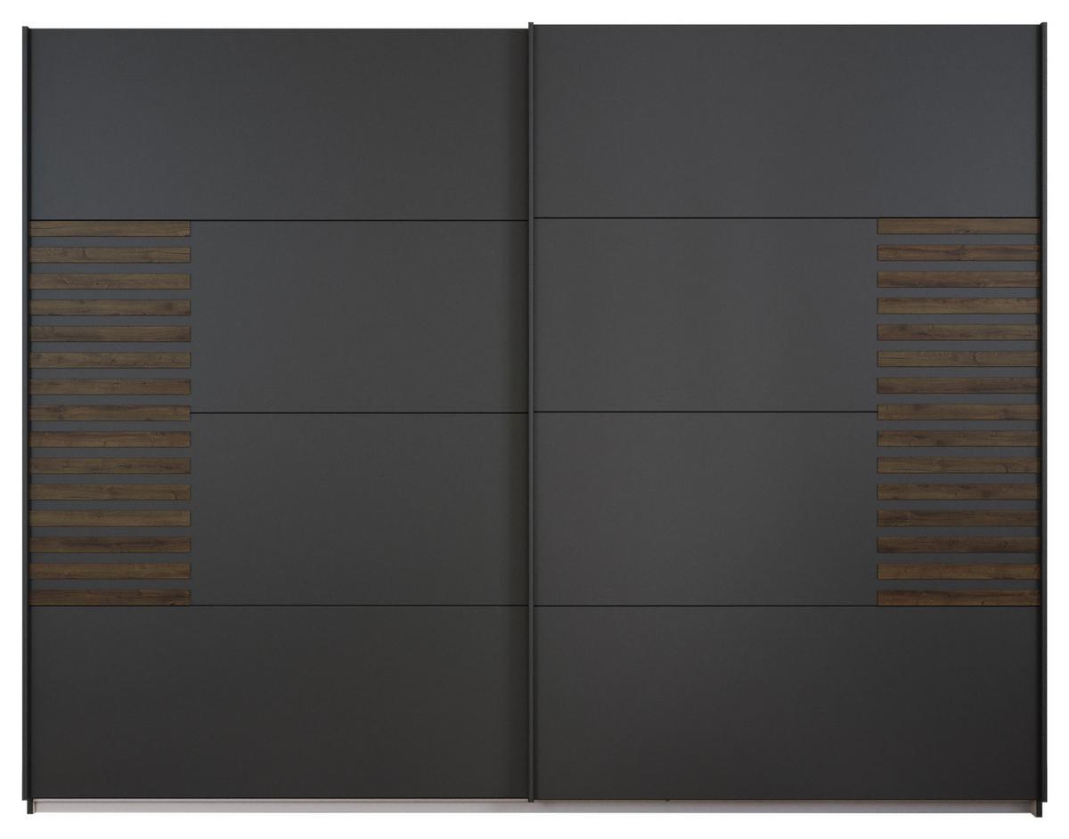 Schwebetürenschrank Barea Dunkelgrau Eiche Dekor - Eiche dunkel/Dunkelgrau, MODERN, Holzwerkstoff (271/210/62cm) - Rauch Möbel