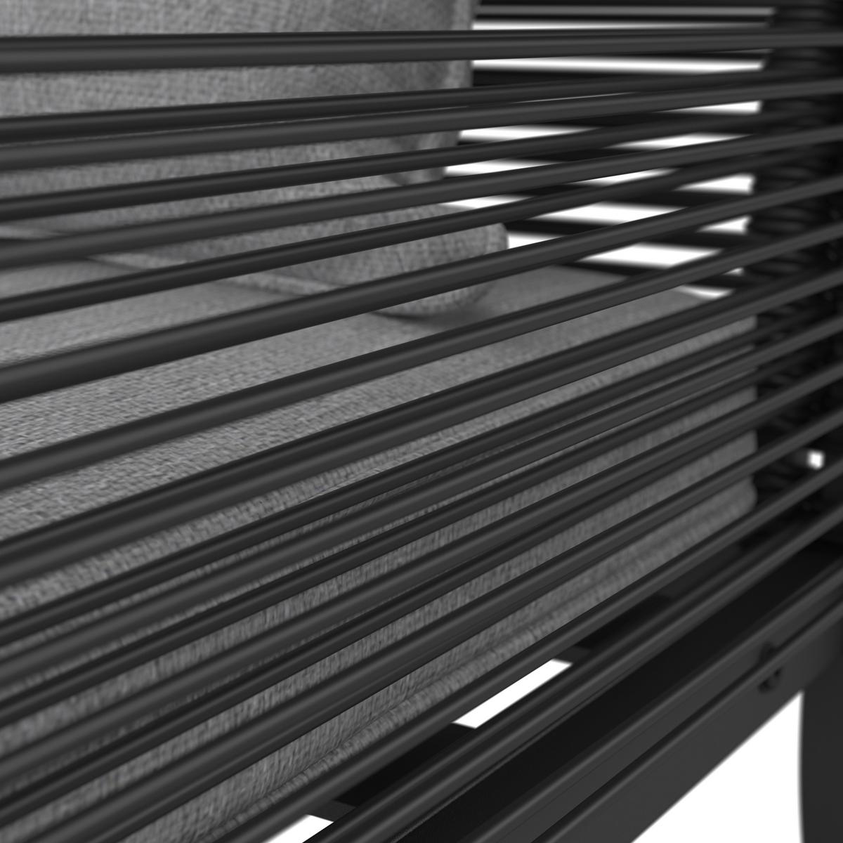 TERASOVÁ SEDACIA SÚPRAVA PAULINA - čierna/svetlosivá, Modern, kov/textil (106/74/70,5cm) - Bessagi Garden