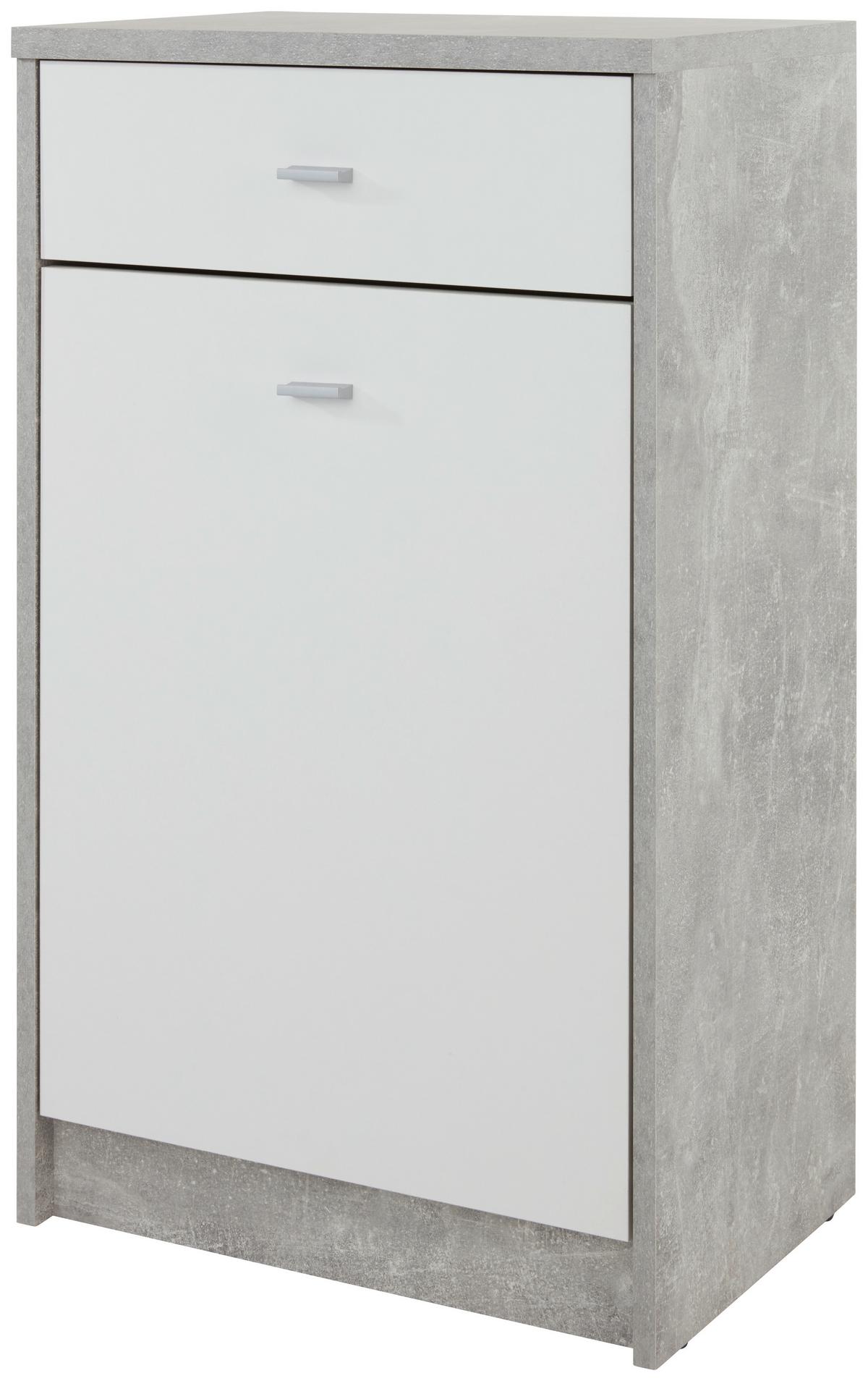 Kommode B: 50 cm 4-You New Beton Optik/Weiß - Weiß/Grau, MODERN, Holzwerkstoff (50/85,4/34,6cm)