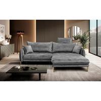Ecksofa Whisper Grau S: 264x196 cm - Goldfarben/Grau, Design, Textil (264/196cm) - MID.YOU