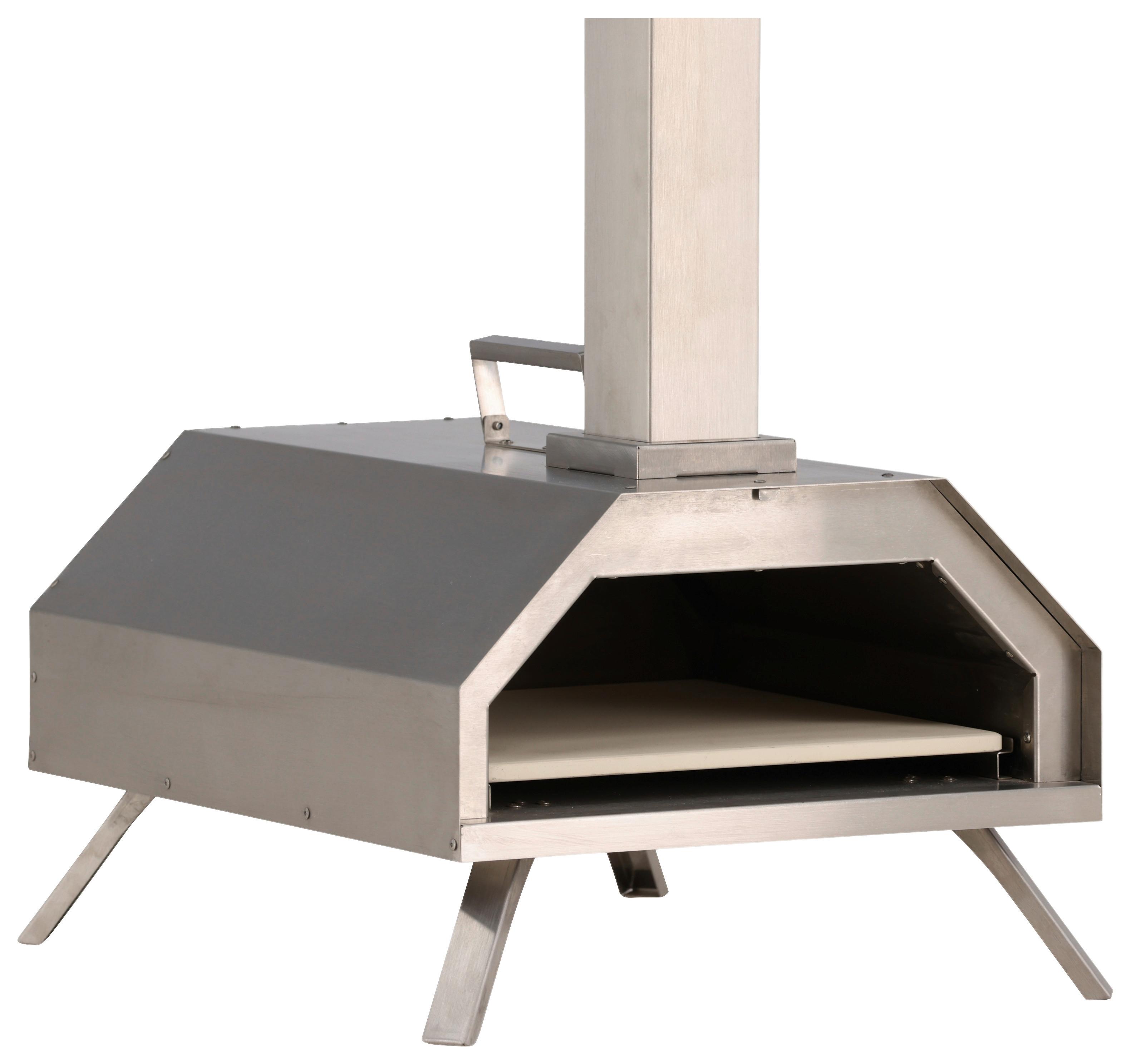 Pizzaofen Hamnå - Silberfarben, KONVENTIONELL, Metall (76,4/68,1/40cm) - Gardenson