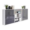 Office Edition B: 253,2 cm Weiß/Anthrazit - Anthrazit Hochglanz/Weiß, MODERN, Holzwerkstoff (253,2/113,6/33cm) - MID.YOU