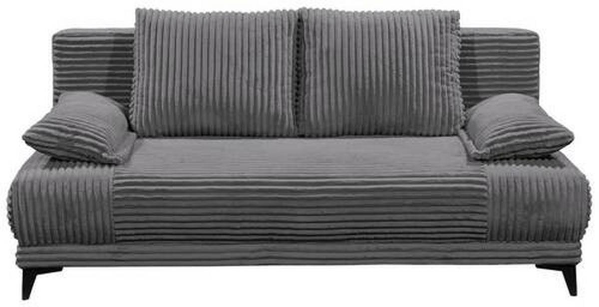 Schlafsofa Sally Anthrazit B: 211 Cm - Anthrazit/Schwarz, KONVENTIONELL, Textil (211/96/105cm) - MID.YOU