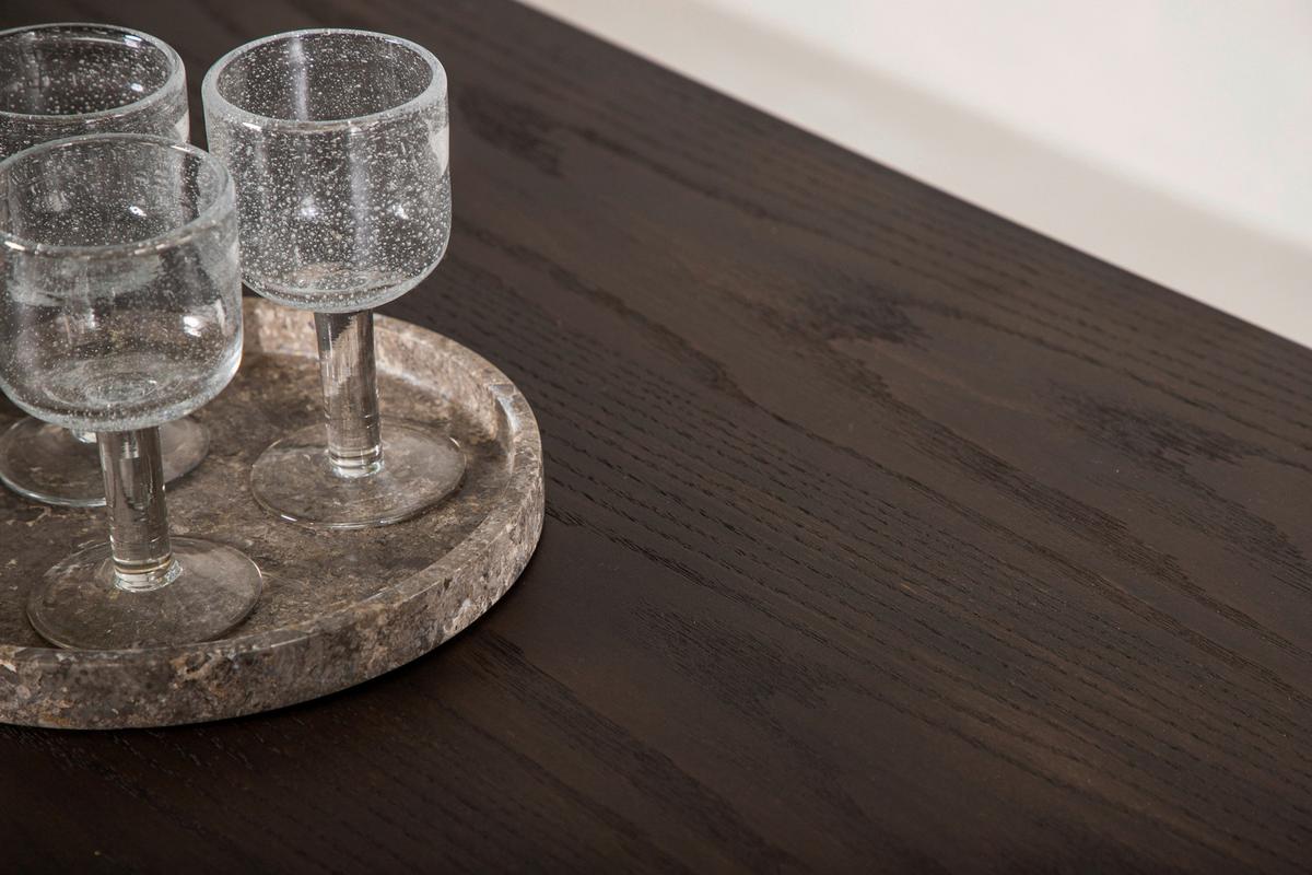 Esstisch Stone - Dunkelbraun/Schwarz, Design, Holz/Metall (220/100/74cm) - Livetastic
