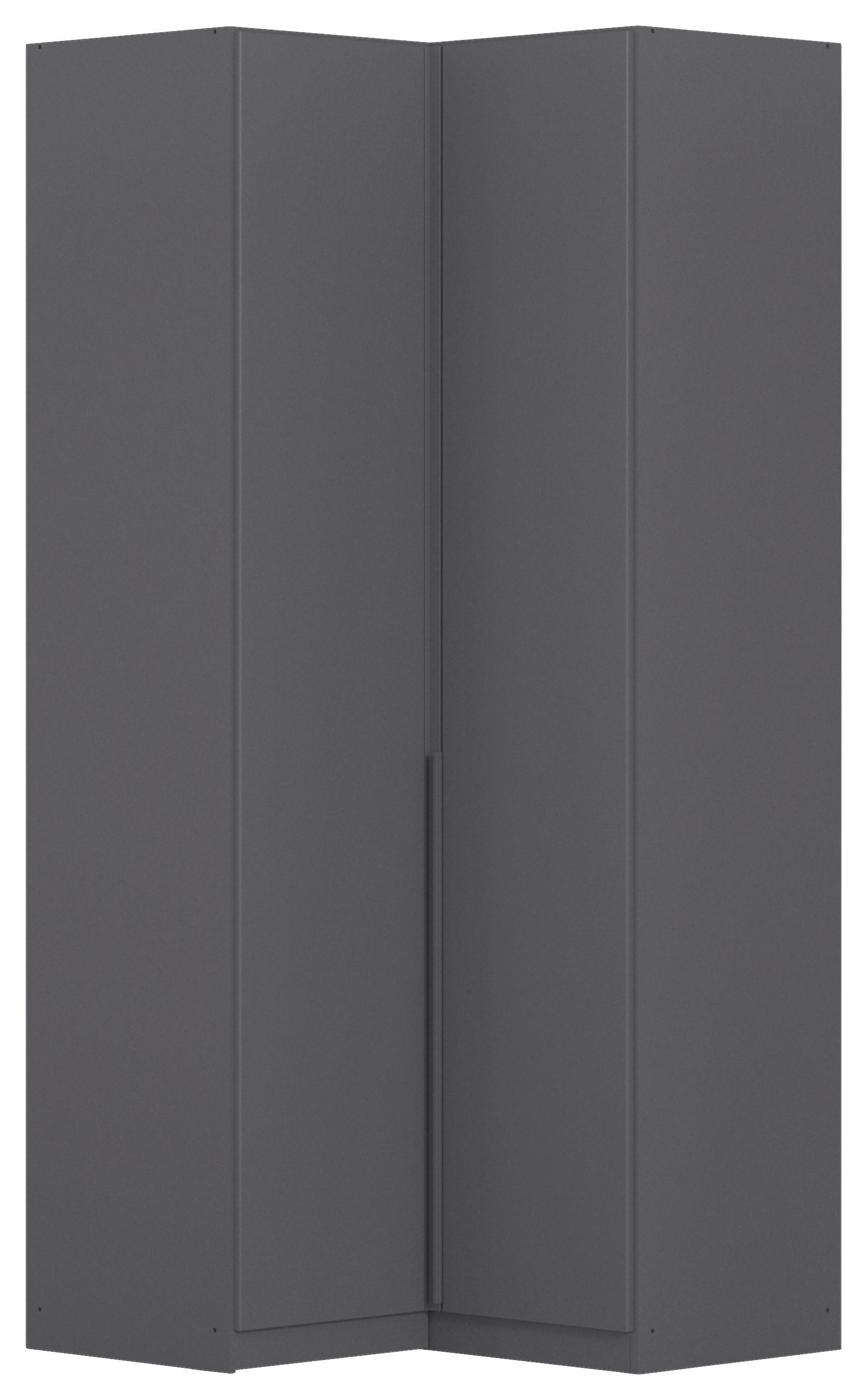 Eckkleiderschrank Alabama Grau Metallic B: 100 Cm - Grau, MODERN, Holzwerkstoff (100/229/102cm) - Rauch Möbel