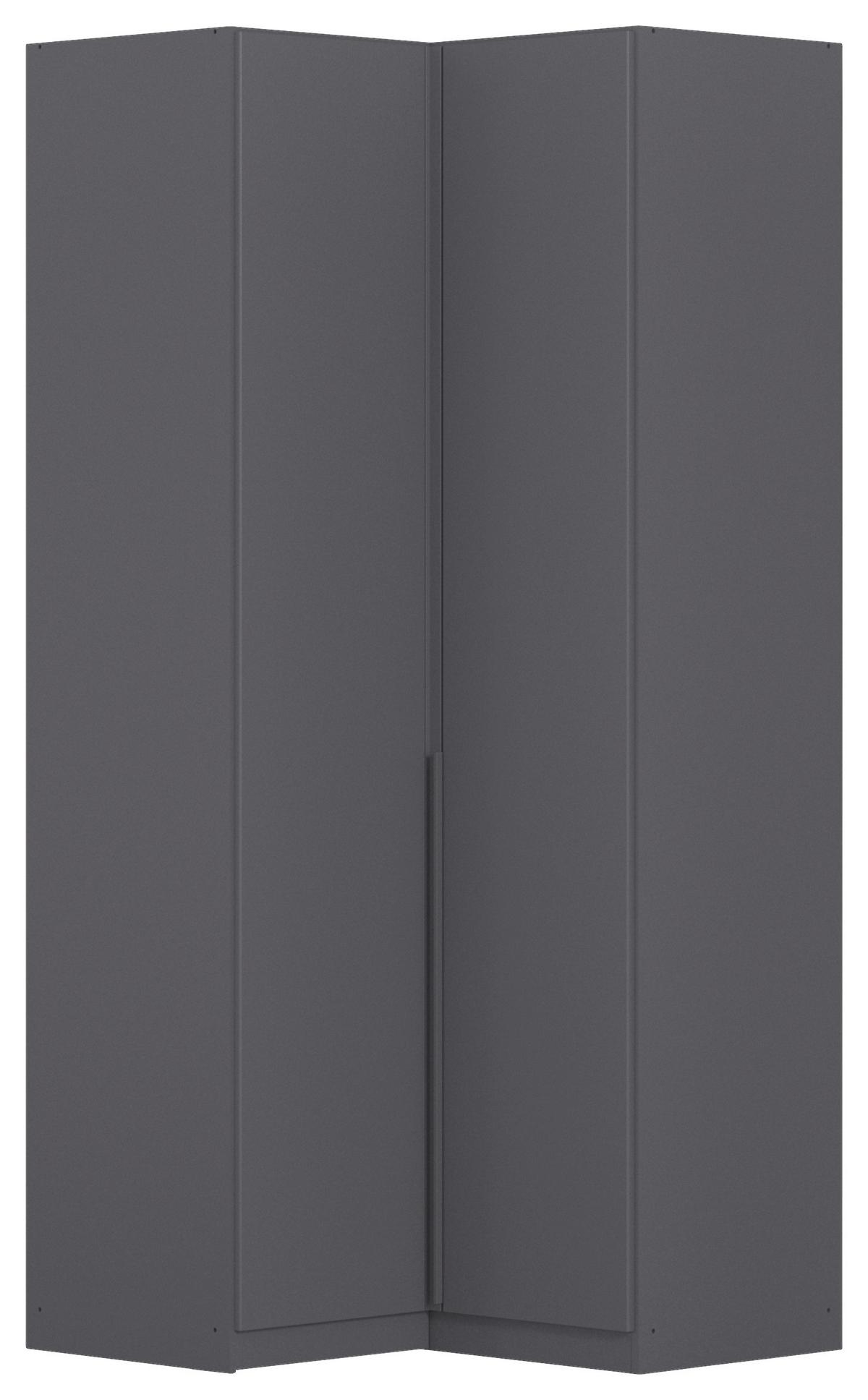 Eckkleiderschrank Alabama Grau Metallic B: 100 Cm - Grau, MODERN, Holzwerkstoff (100/229/102cm) - Rauch Möbel