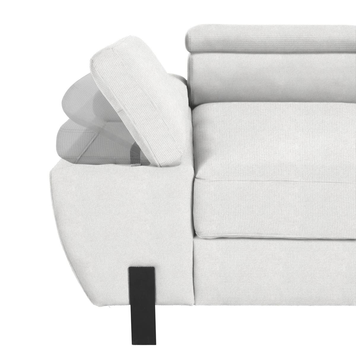 Rohová sedačka MILNA, pravá, écru - čierna/krémová, Modern, kov/drevo (277/90/189cm) - Mömax