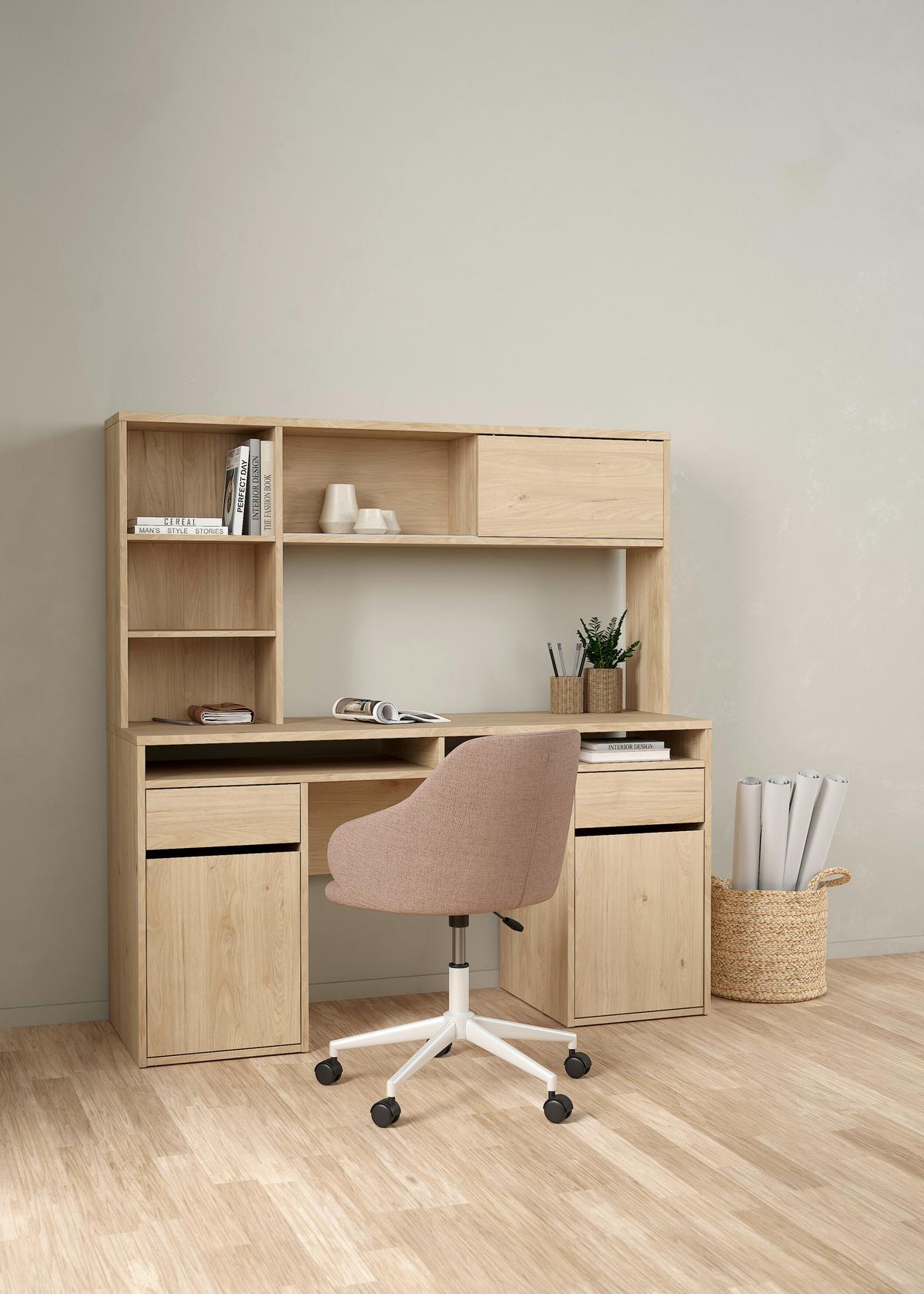 Schreibtisch Function Plus Eichefarben, L: 149 cm - Eichefarben, MODERN, Holzwerkstoff (149/48,2/156,2cm) - P & B