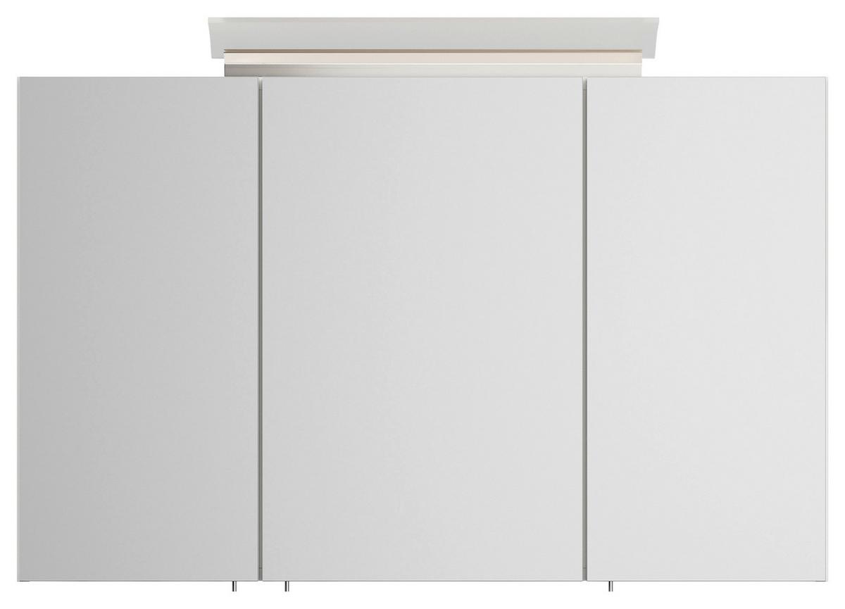 Spiegelschrank Weiß Hochglanz B: 120 cm - Weiß Hochglanz, MODERN, Glas/Holzwerkstoff (120/62,5/17cm) - MID.YOU