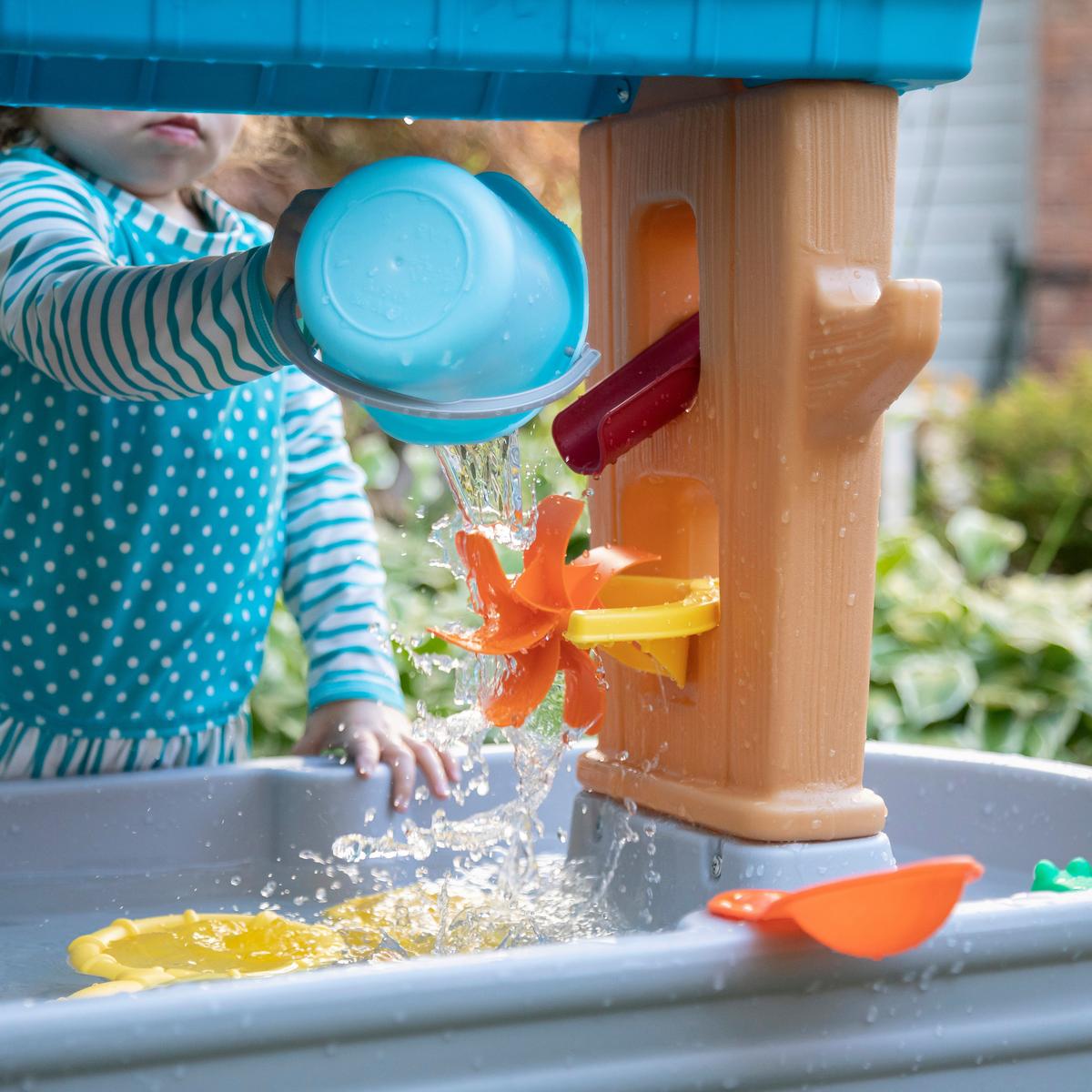 Sand- Und Wassertisch Rain Shower Splash - Blau/Braun, Design, Kunststoff (86,4/66,7/90,2cm) - Ambia Garden