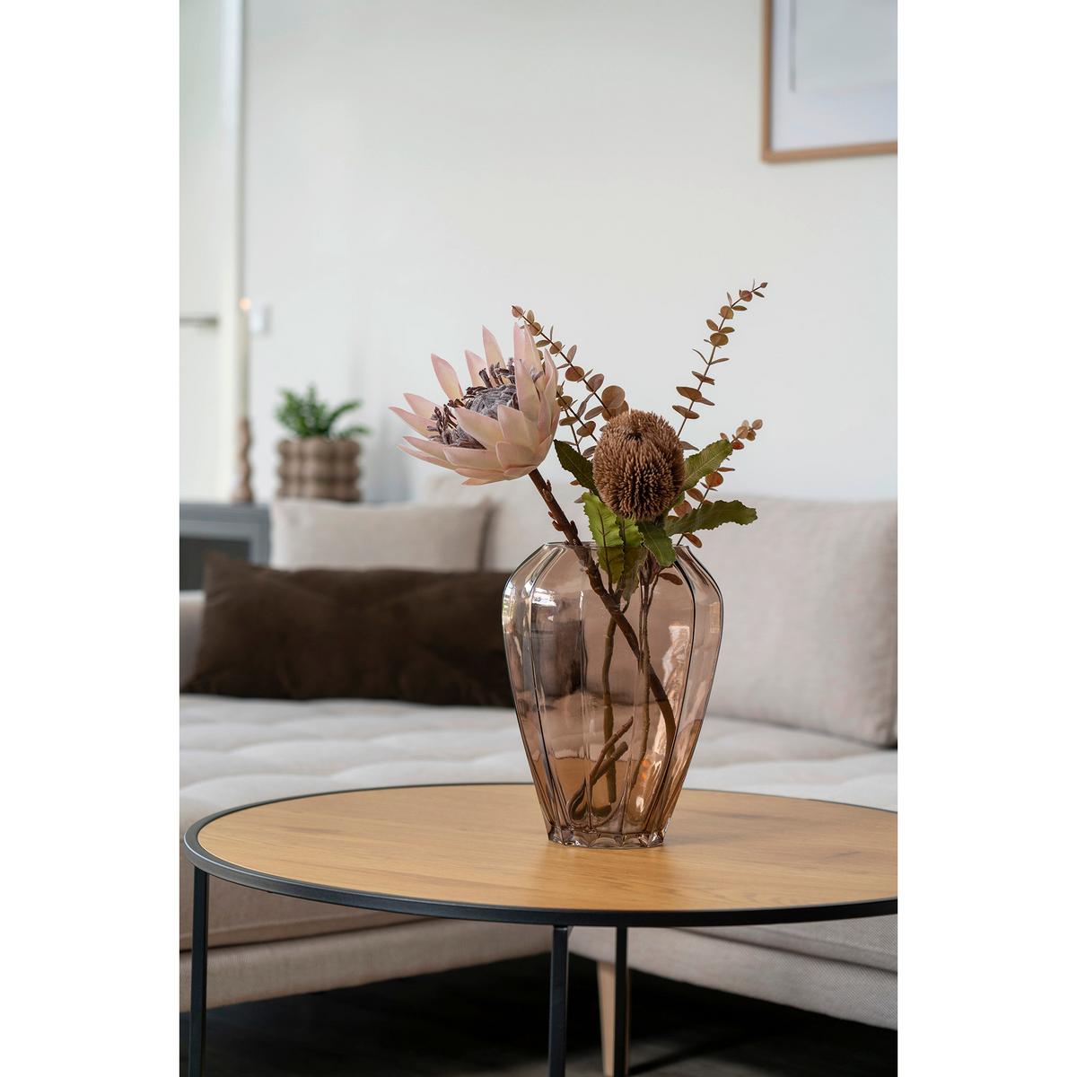 Vase Braun B: 22 cm - Braun, Design, Glas (22/29/22cm)