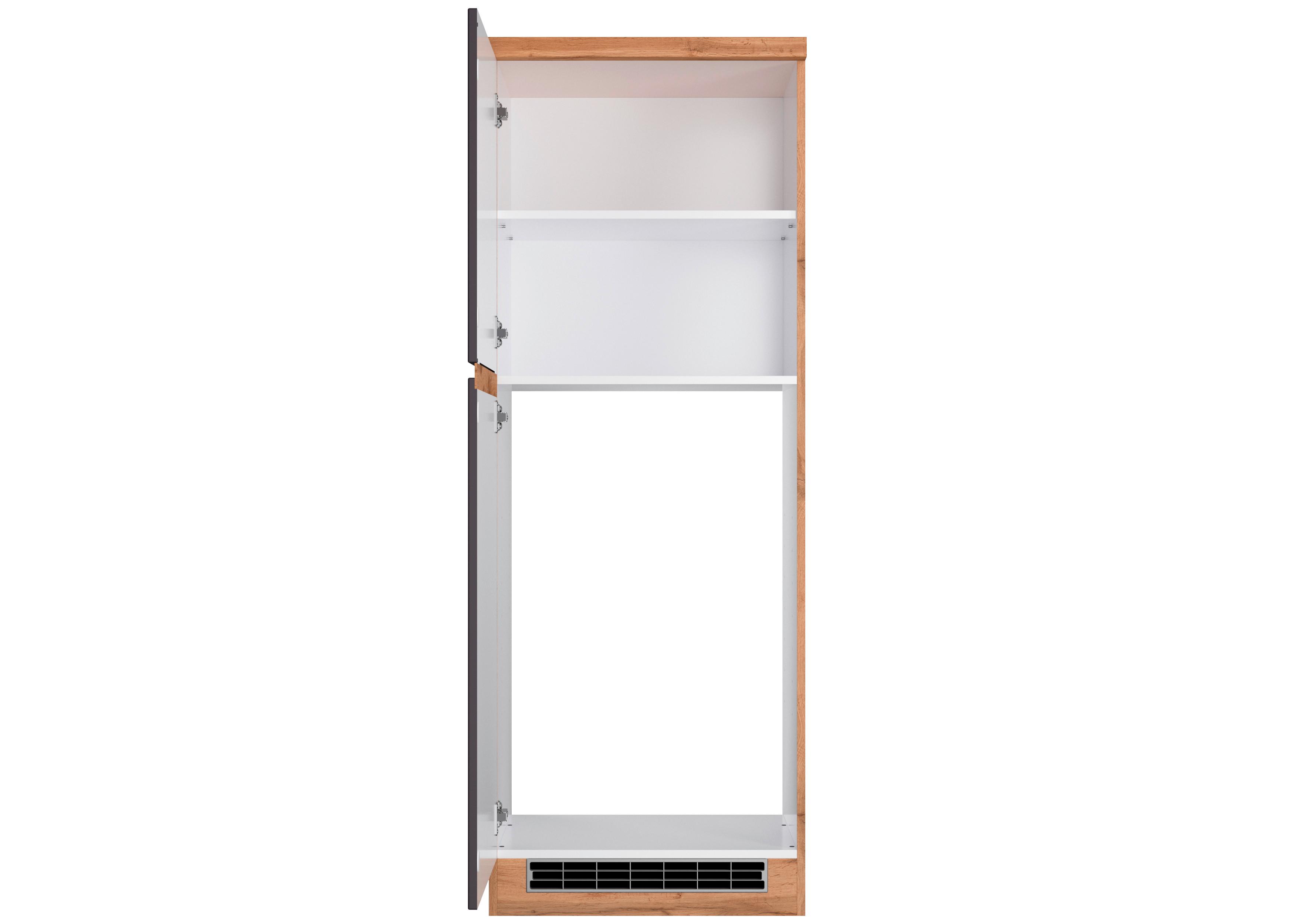 Kühlschrank-umbauschrank Turin B: 60 Cm Grau/wotaneiche Dekor - Eiche Wotan/Grau, Design, Holzwerkstoff (60/166/60cm) - Held