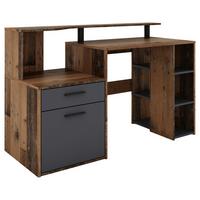 Schreibtisch Louis - Alteiche/Anthrazit, MODERN, Holzwerkstoff (140/55/89cm) - MID.YOU