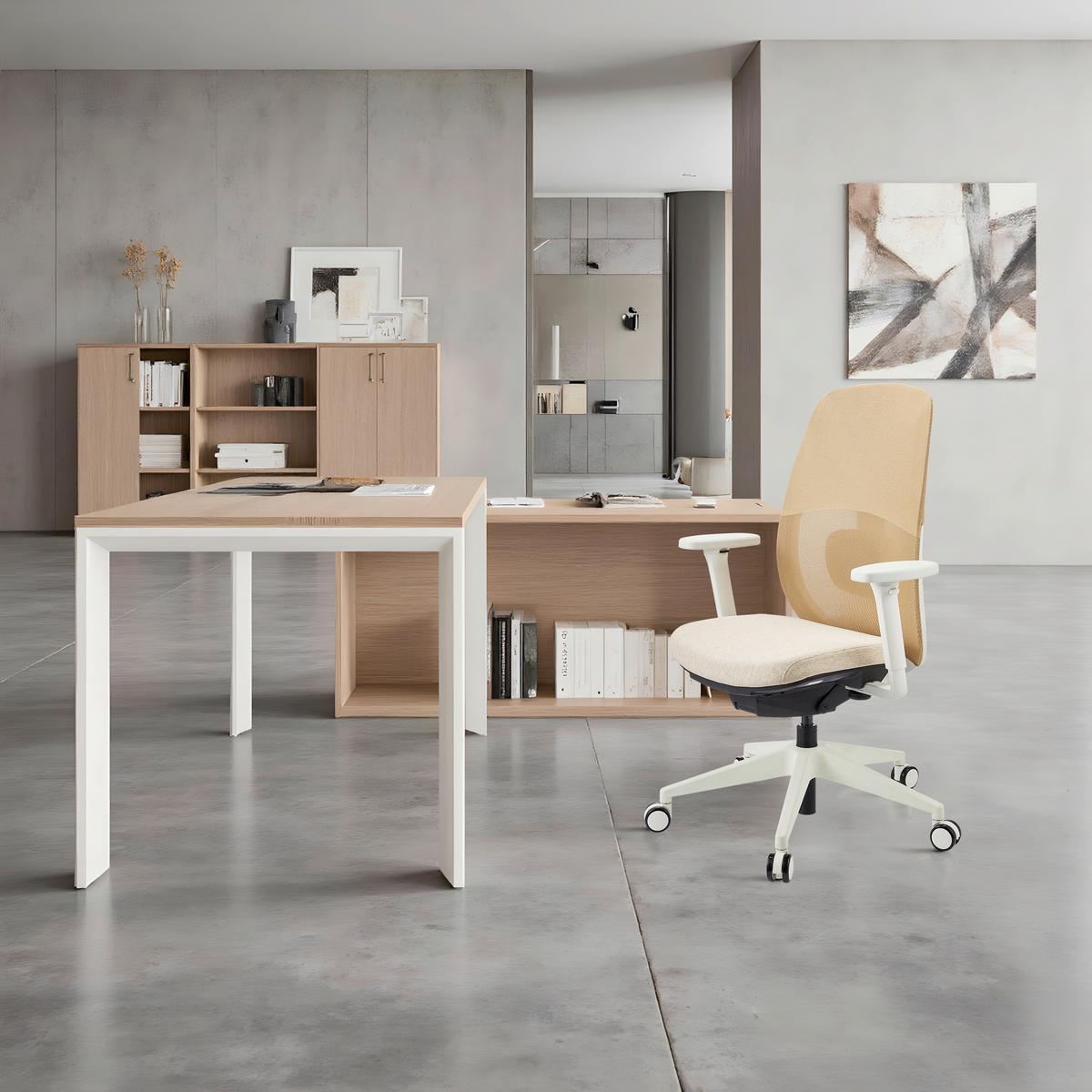 DREHSTUHL Skandis Beige B: 71cm - Beige/Weiß, MODERN, Kunststoff/Textil (71/112/66cm) - MID.YOU