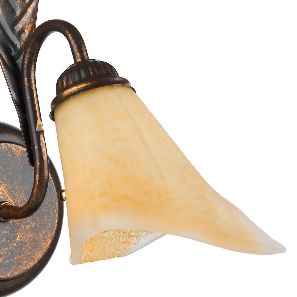 Wandleuchte 4230/Ap - Bronzefarben, KONVENTIONELL, Glas/Metall (21/21/32cm)