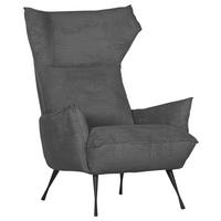 Ohrensessel Lorris - Dunkelgrau/Schwarz, KONVENTIONELL, Textil (83/110/92cm) - MID.YOU