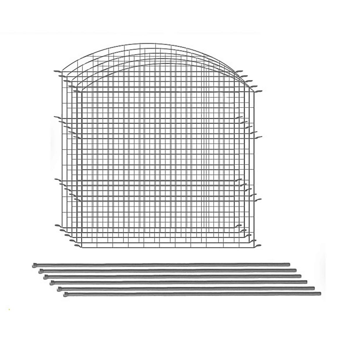 Teichzaun Oberbogen 11-teilig ca. 390x78,5 cm - Anthrazit, Basics, Metall (390/2/78,50cm)