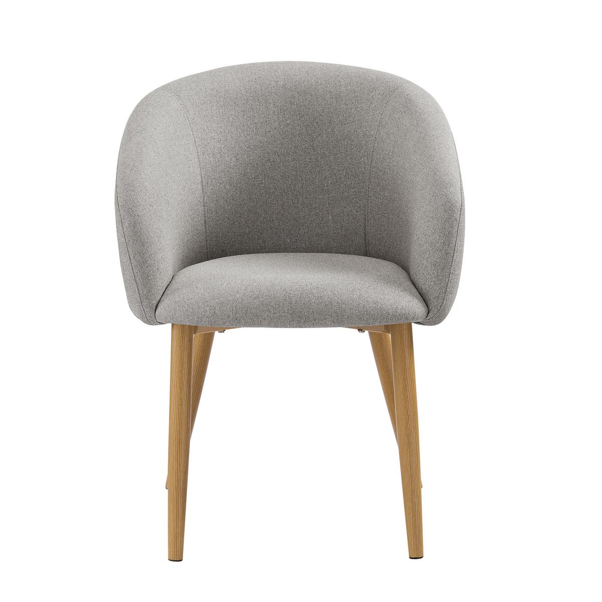 Armlehnstuhl-Set Taupe B: 64,5cm 2-teilig - Taupe/Eichefarben, MODERN, Textil/Metall (64,5/84/58cm) - Livetastic