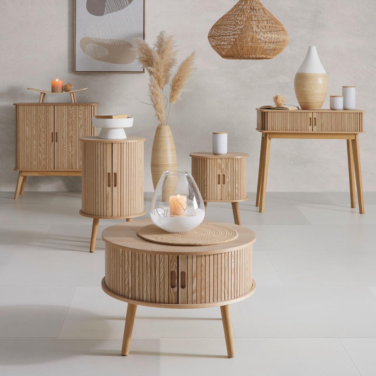 Komoda Skandy dyha/MDF - prírodná farba, Modern, drevo/kompozitné drevo (70/80/30cm) - Premium Living