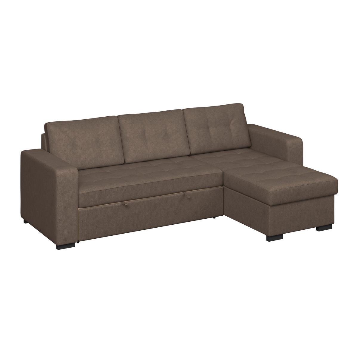 Ecksofa Turin Braun, 239x160cm - Braun, Trend, Holz/Textil (239/160cm)