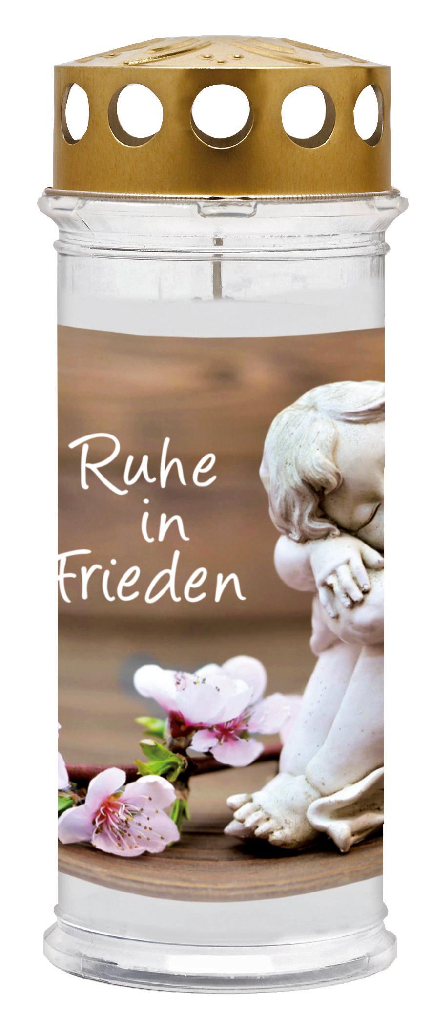 Grabkerze Ambrosius Engel Ø/H: 7,5/21 cm - Weiß, Basics, Kunststoff (7,5/21cm)