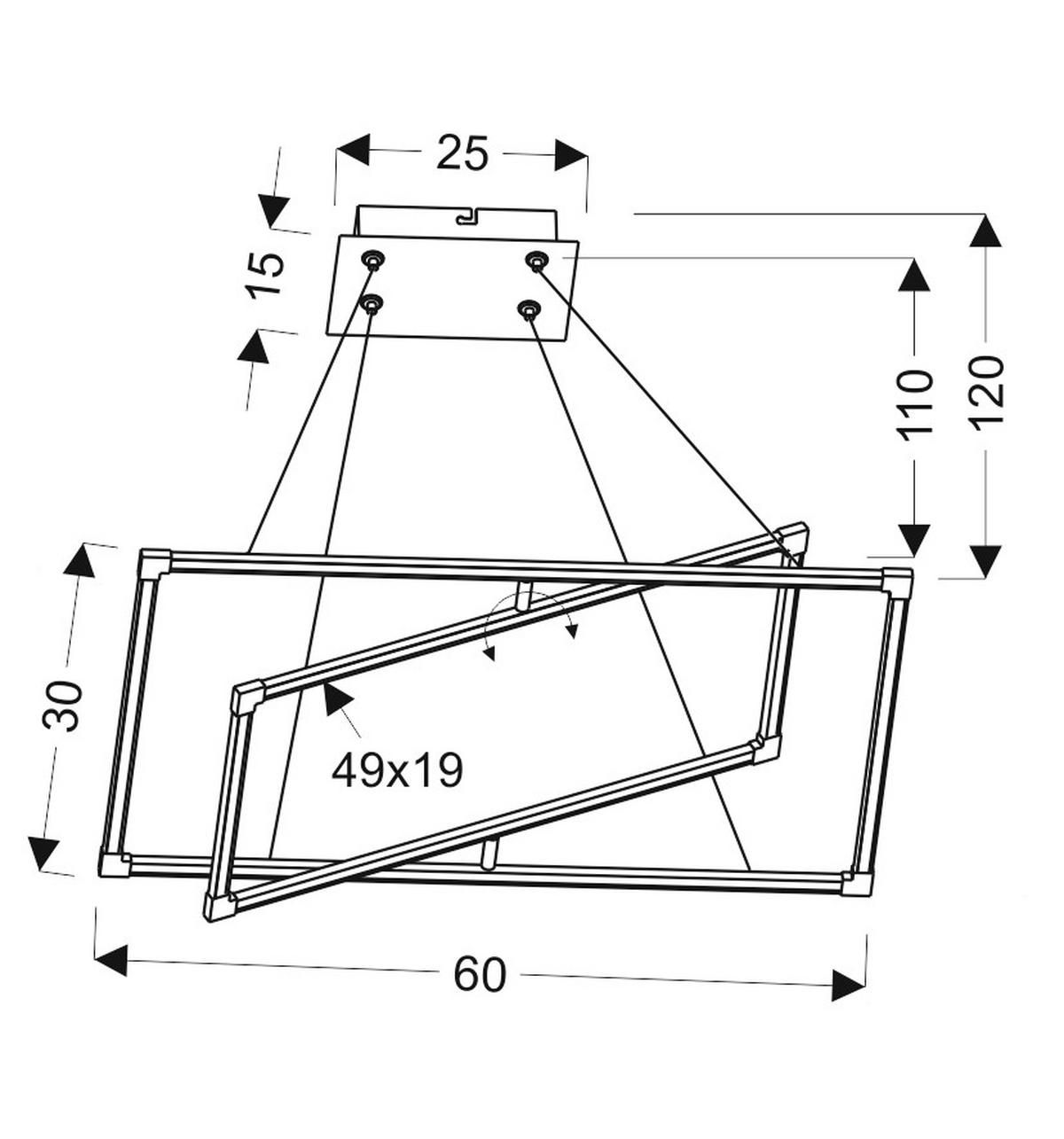 Led-pendelleuchte A0033-320 Kseros - Silberfarben, Design, Metall (60/30/120cm)