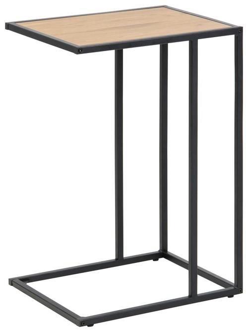 Beistelltisch Seaford Eichefarben + Stahl Schwarz - Eichefarben/Schwarz, Trend, Holzwerkstoff/Metall (43/35/63cm) - Carryhome
