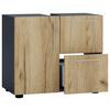 Waschbeckenunterschrank Flandu B: 61 Cm, Anthrazit - Honigeiche/Anthrazit, MODERN, Holzwerkstoff (61/51/32cm) - MID.YOU