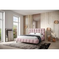 Polsterbett Inkl. Lattenrost 140x200 Cm Magic Rosa - Schwarz/Rosa, MODERN, Holzwerkstoff/Textil (140/200cm) - MID.YOU