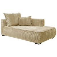 Recamiere Modena Rechts Beige, B: 208 cm - Beige/Schwarz, Design, Textil (207/75/121cm) - MID.YOU