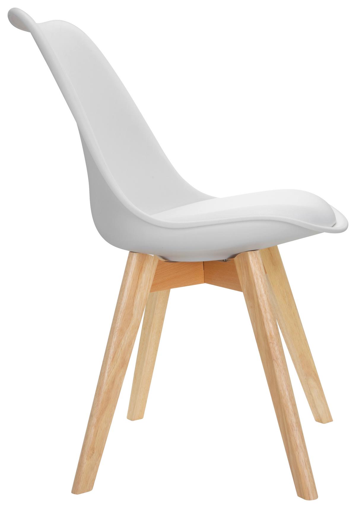 Stuhl-Set 4er Scandi Weiß/Buchefarben - Buchefarben/Weiß, MODERN, Holz/Kunststoff (48/87/56cm) - MID.YOU
