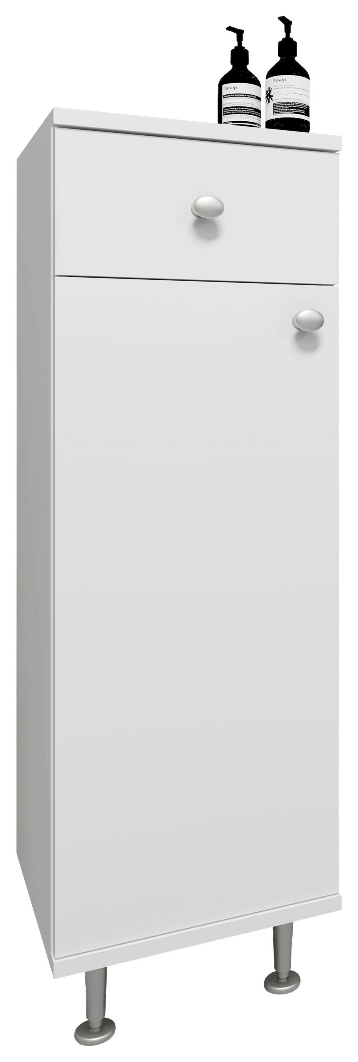 Unterschrank Nilosi - Silberfarben/Weiß, MODERN, Holzwerkstoff (30/95/30cm) - MID.YOU