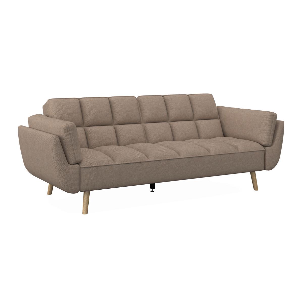 Rozkladacia pohovka CORA, hnedá, max. 360 kg - hnedá/prírodná farba, Modern, drevo/textil (214/92/81cm) - Bessagi Home