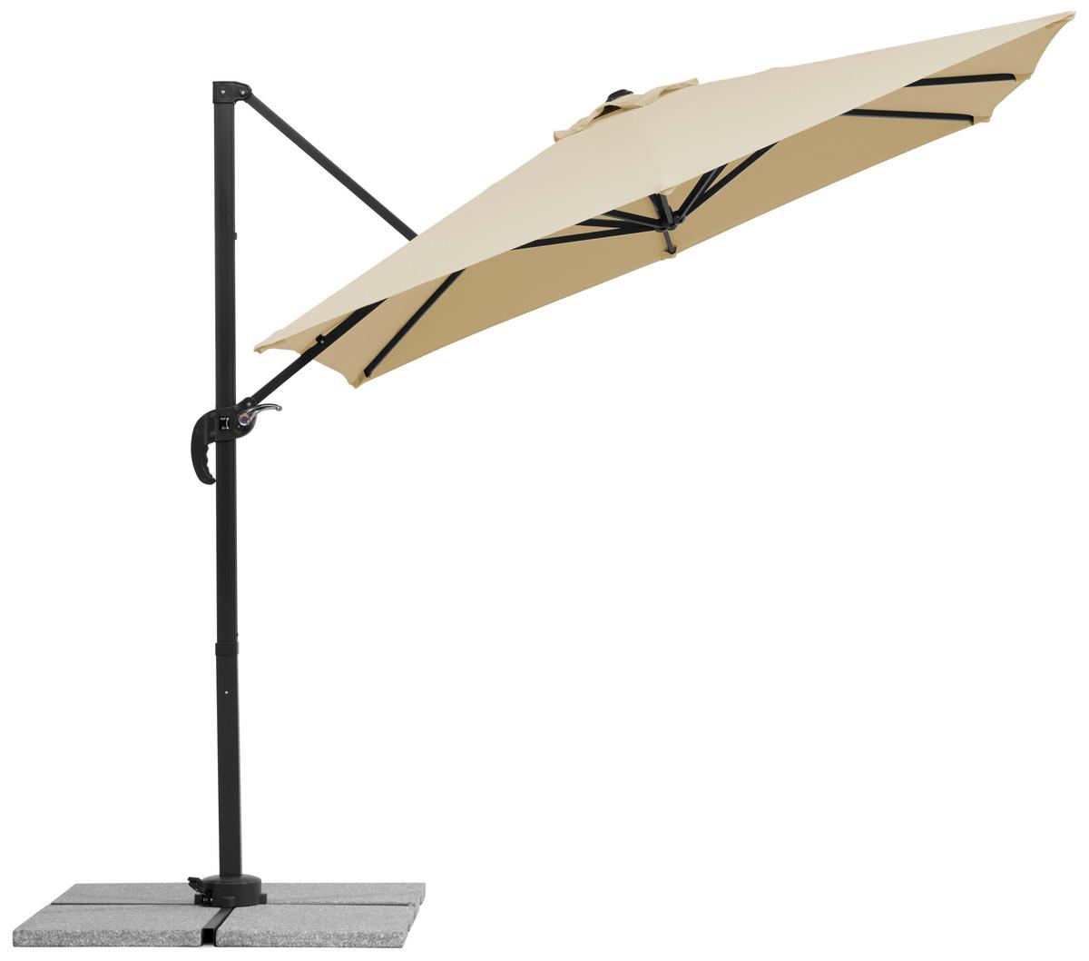 Ampelschirm Rhodos Junior Bxhxt: 300x239x230 Cm Naturfarben - Anthrazit/Naturfarben, Basics, Textil/Metall (300/239/230cm) - Schneider