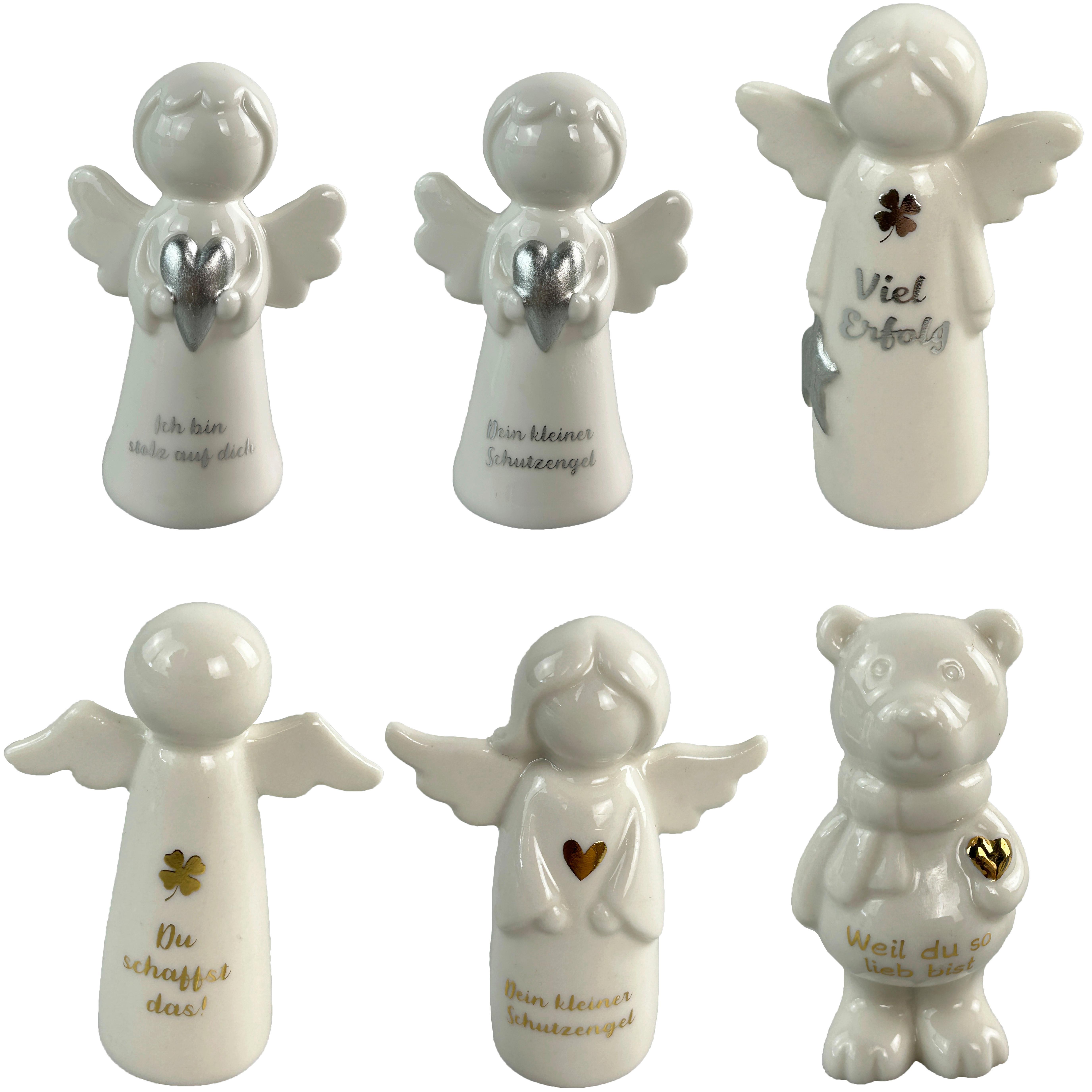 Dekoengel Angely - Silberfarben/Goldfarben, KONVENTIONELL, Keramik (4,6/3,1/6,3cm) - Luca Bessoni