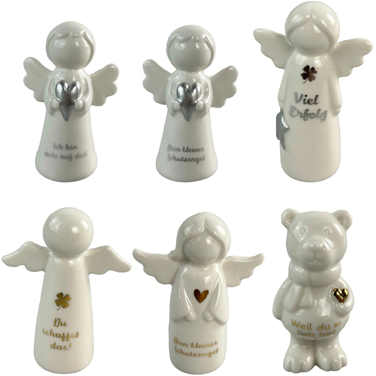 Dekoengel Angely - Silberfarben/Goldfarben, KONVENTIONELL, Keramik (4,6/3,1/6,3cm) - Luca Bessoni