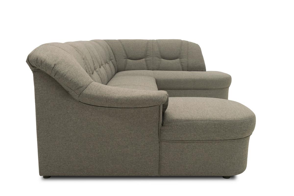 Wohnlandschaft Sarafina Grau Mikrofaser - Graubraun/Schwarz, KONVENTIONELL, Textil (146/295/180cm) - MID.YOU