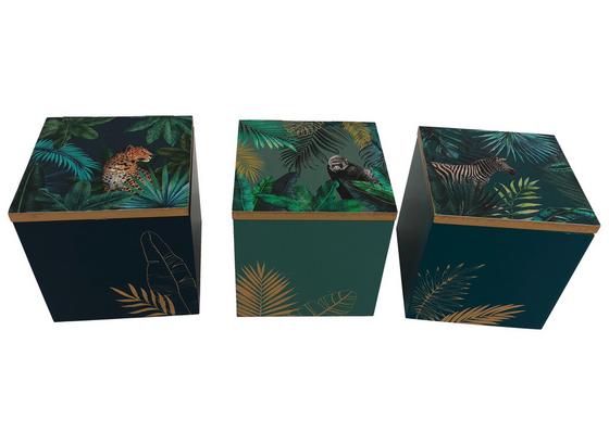 Dekobox Jungle 3sort. Designs - Türkis/Blau, LIFESTYLE, Holzwerkstoff (9/9/9cm) - Luca Bessoni Dekobox Jungle 3sort. Designs - Türkis/Blau, LIFESTYLE, Holzwerkstoff (9/9/9cm) - Luca Bessoni
