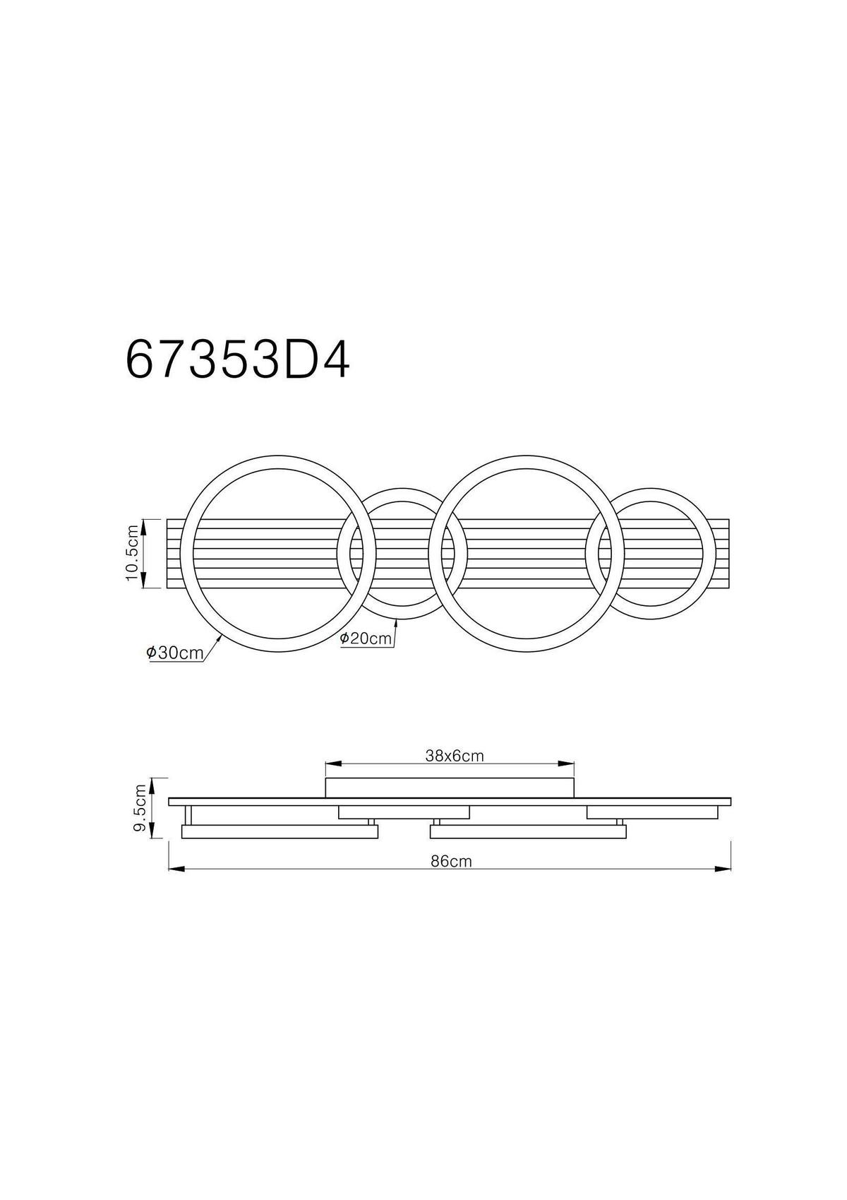 LED-Deckenleuchte Tisha L:86cm Schwarz Weiß Dunkelbraun - Dunkelbraun/Schwarz, Natur, Holzwerkstoff/Kunststoff (86/30/9,5cm) - Globo