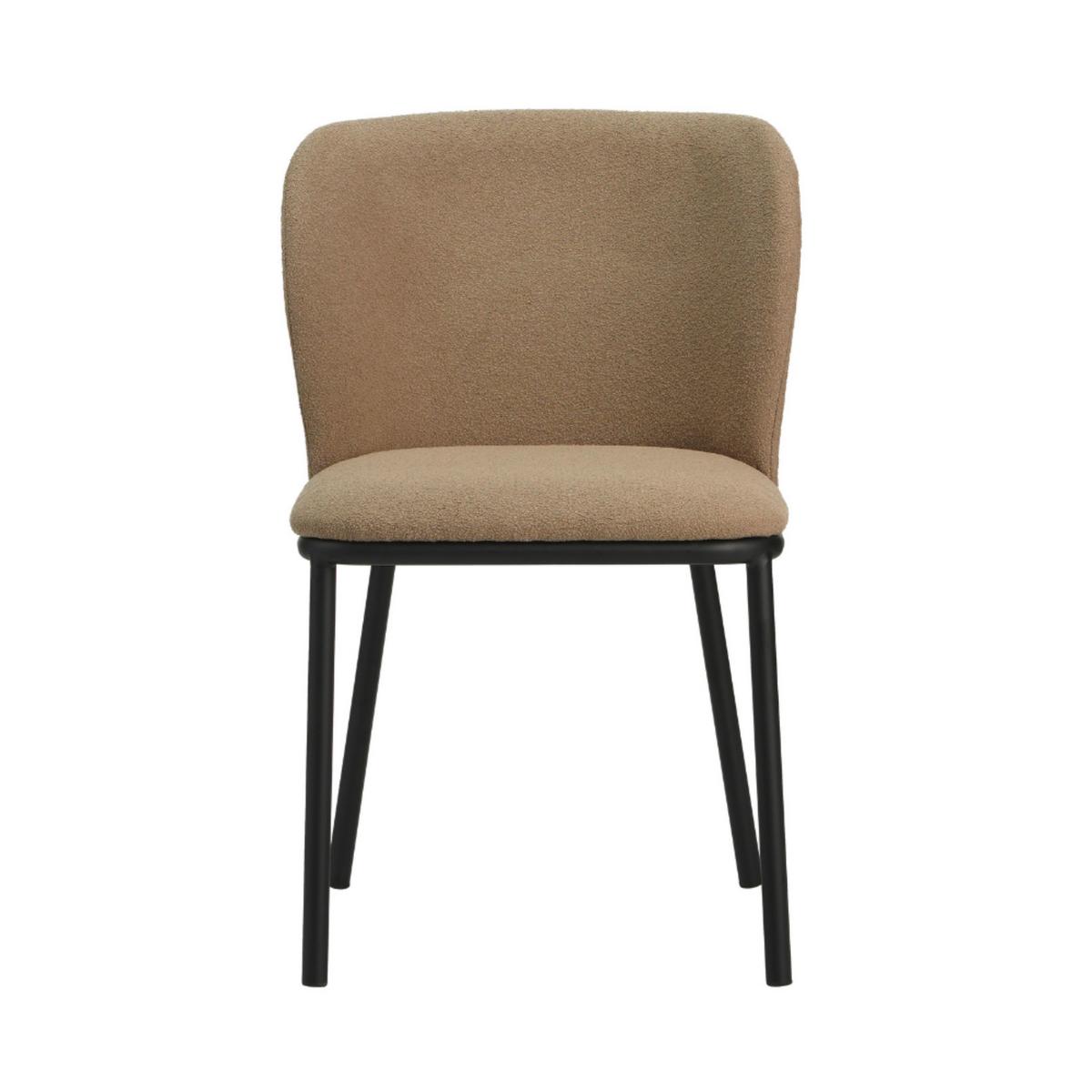 Stuhl-Set Bourges Taupe B: 52 cm - Taupe/Schwarz, MODERN, Textil/Metall (52/80/44cm) - MID.YOU