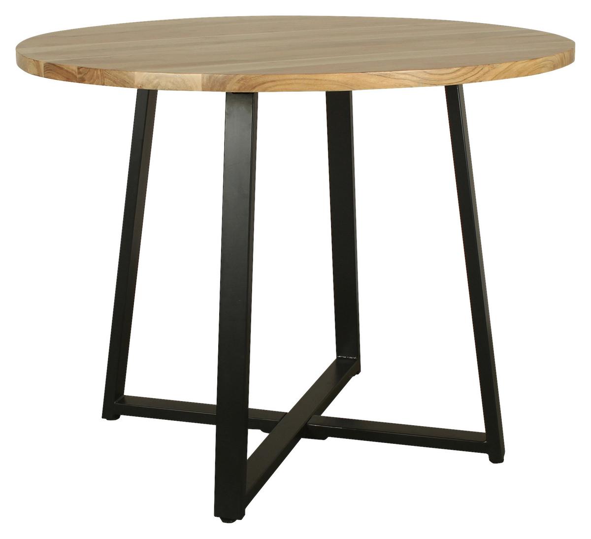 Esstisch Arrow - Schwarz/Akaziefarben, MODERN, Holz/Metall (100/100/77cm) - MID.YOU