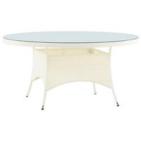 Gartentisch Volta - Weiß, KONVENTIONELL, Glas/Kunststoff (150/150/74cm) - Gardenson